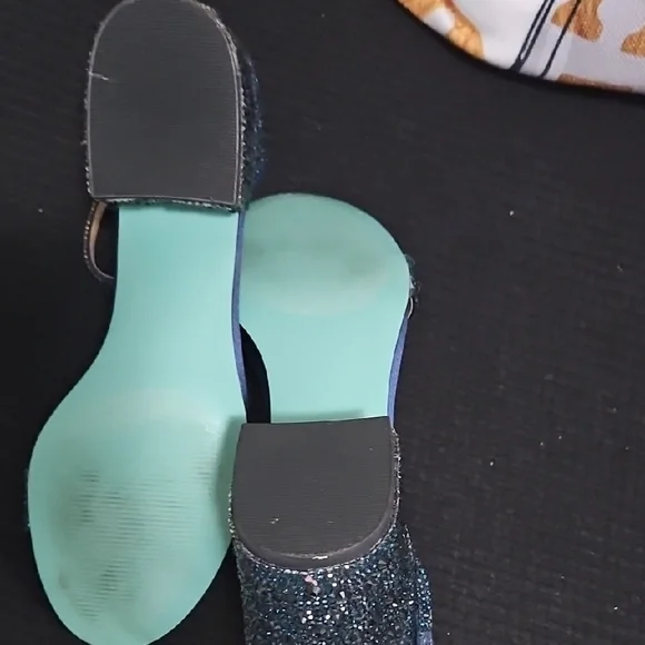 Betsey Johnson Navy and Teal Beaded Heels - Picture 3 of 5